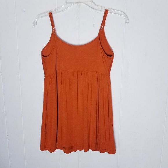 Lauren Conrad Orange Embellished Neckline Tank Top Women Size Small - Picture 3 of 11